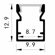 Profil aplicat adanc slim 2M aluminiu cu dispersor 2000X10X13MM 45G Plus