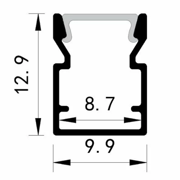 Profil aplicat adanc slim 2M aluminiu cu dispersor 2000X10X13MM 45G Plus