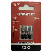 Biti surubelnita de impact 3buc PZ2 25mm, 4932500356, Milwaukee