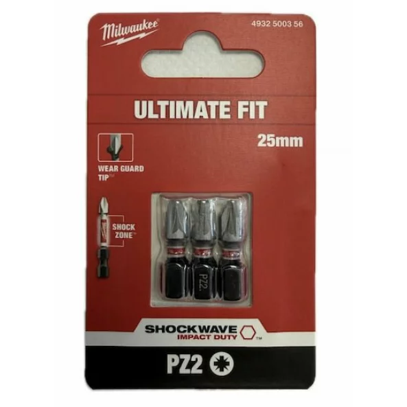 Biti surubelnita de impact 3buc PZ2 25mm, 4932500356, Milwaukee