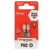 Biti surubelnita de impact PH2 25mm 2buc, 4932430852, Milwaukee