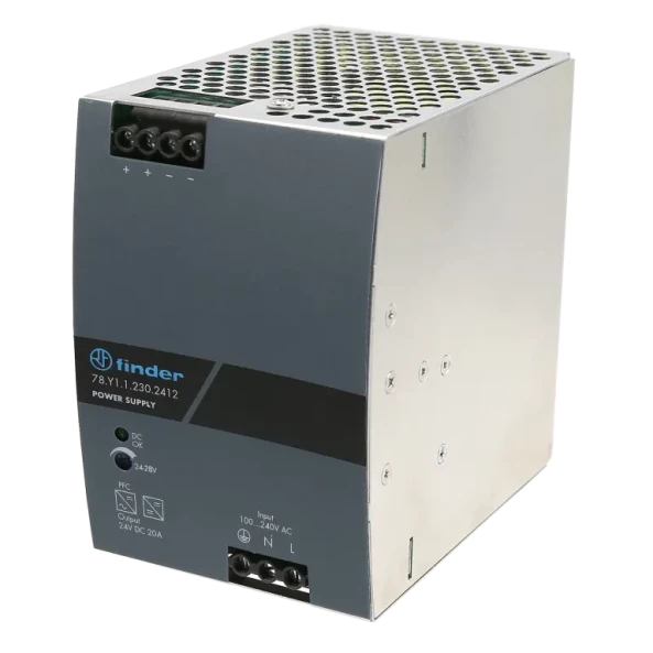 Sursa alimentare industriala monofazata 20A 24VDC 480W 24-28V, 78Y112302412, Finder