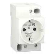 Priza modulara pentru sina DIN 2P+E 16A 250V AC german 45x81x55mm, A9A15310, Schneider
