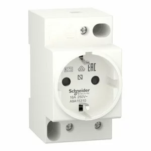 Priza modulara pentru sina DIN 2P+E 16A 250V AC german 45x81x55mm, A9A15310, Schneider