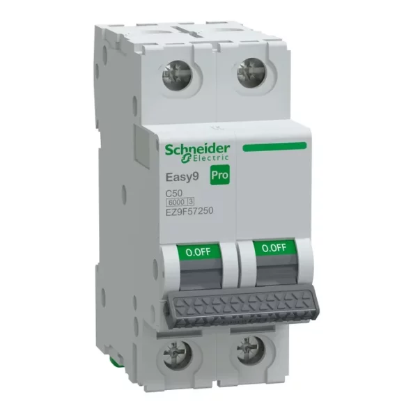 Siguranta automata 2P 50A C 6kA MCB, EZ9F57250, Schneider