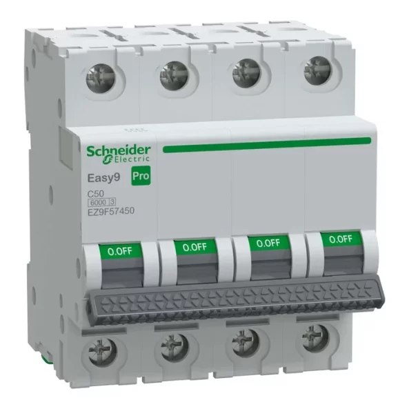 Siguranta automata 4P 50A C 6kA MCB, EZ9F57450, Schneider