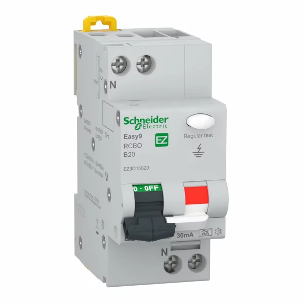 Siguranta diferentiala RCBO 1P+N 20A 30mA 6kA B tip A, EZ9D15620, Schneider