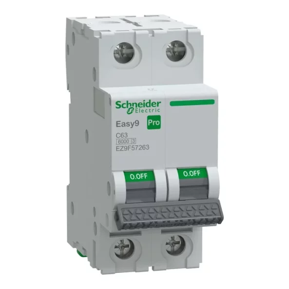 Siguranta automata 2P 63A C 6kA MCB, EZ9F57263, Schneider