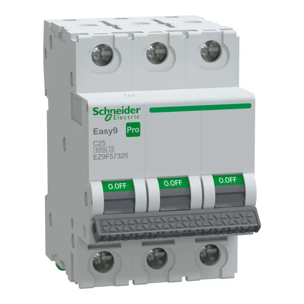 Siguranta automata 3P 25A C 6kA MCB, EZ9F57325, Schneider
