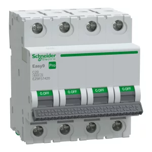 Siguranta automata 4P 20A C 6kA MCB, EZ9F57420, Schneider
