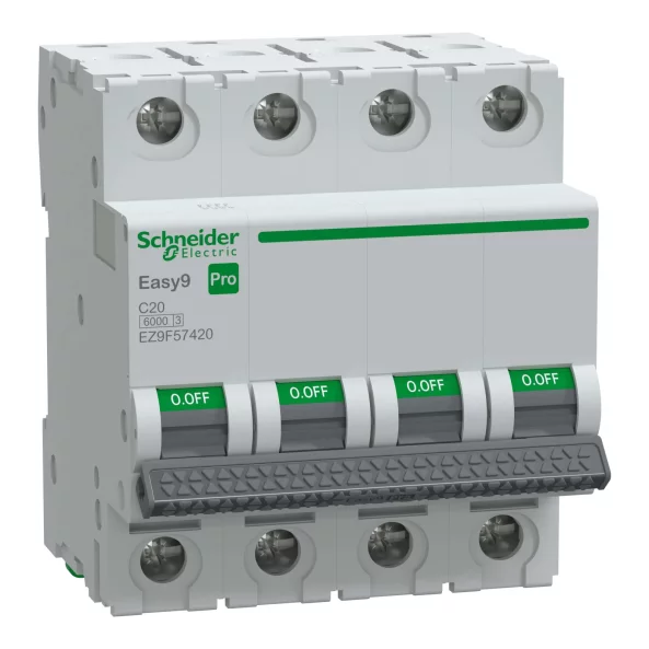Siguranta automata 4P 20A C 6kA MCB, EZ9F57420, Schneider