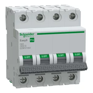 Siguranta automata 4P 63A C 6kA MCB, EZ9F57463, Schneider