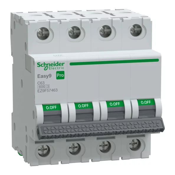 Siguranta automata 4P 63A C 6kA MCB, EZ9F57463, Schneider