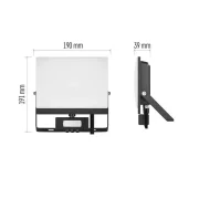 Proiector LED TAMBO EVO cu senzor de miscare 50W 5000lm 4000K IP44 negru 190x191x39mm