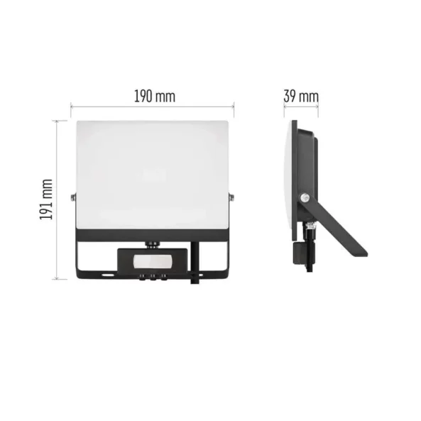 Proiector LED TAMBO EVO cu senzor de miscare 50W 5000lm 4000K IP44 negru 190x191x39mm