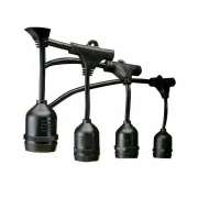 Ghirlanda cu cablu negru 10m cu 10 dulii E27 IP65 16A, 147-47090