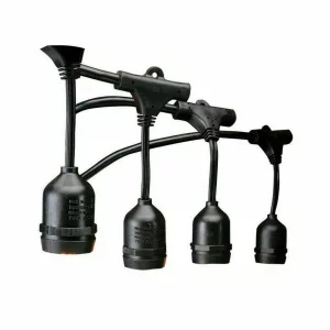 Ghirlanda cu cablu negru 10m cu 10 dulii E27 IP65 16A, 147-47090