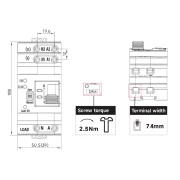 Comutator automat pentru anclansarea alimentarii de rezerva 230VAC 63A 50/60Hz, ACS2P63