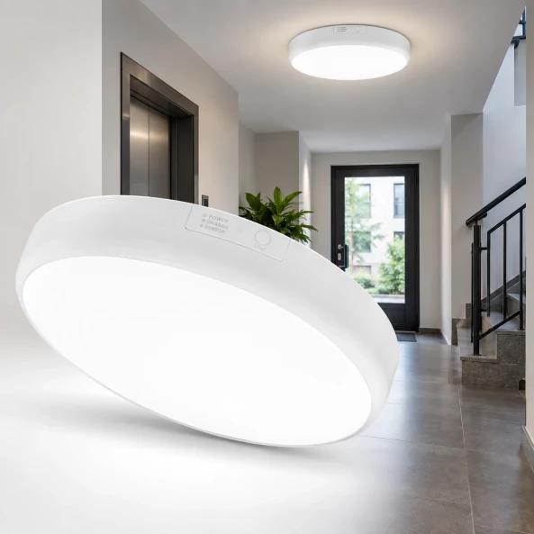 Plafoniera LED Lucas cu senzor de miscare si iluminat de urgenta 4h 15/20/25W 5CCT 2250lm IP54, 027-024-0025
