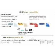 Ghirlanda Craciun 180 LED alb cald de exterior cu cablu alb 5mX0.7m