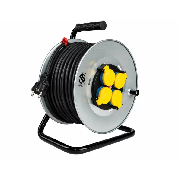 Derulator tambur metalic 50m cablu 3x2.5mm